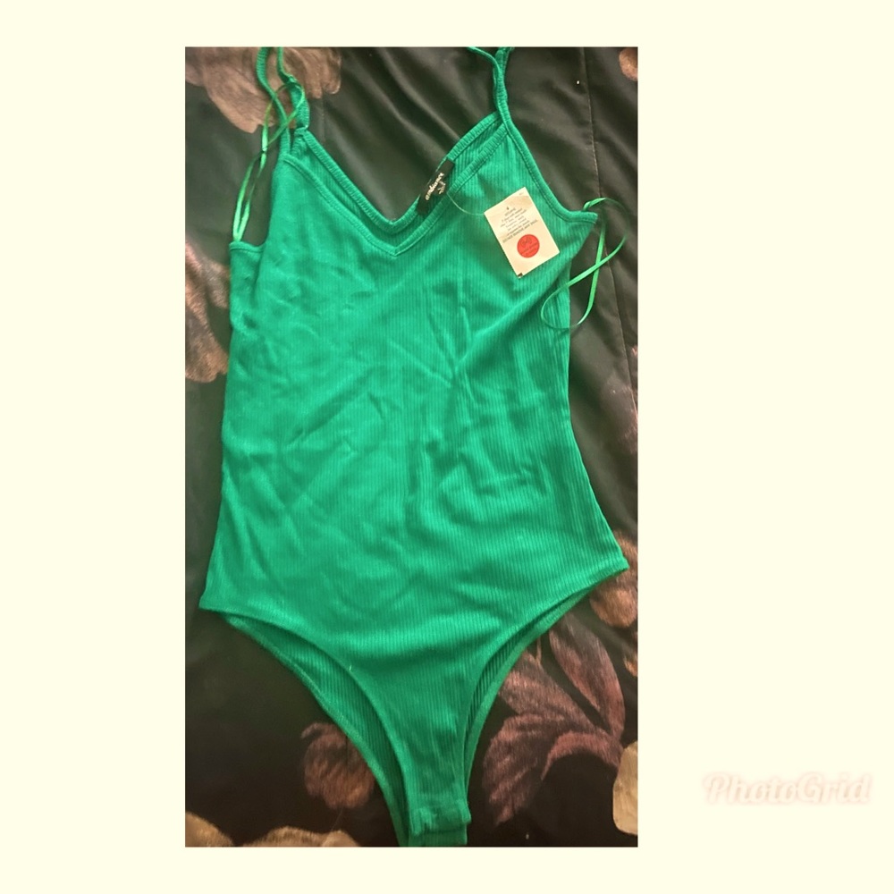 Tank style green bodysuit